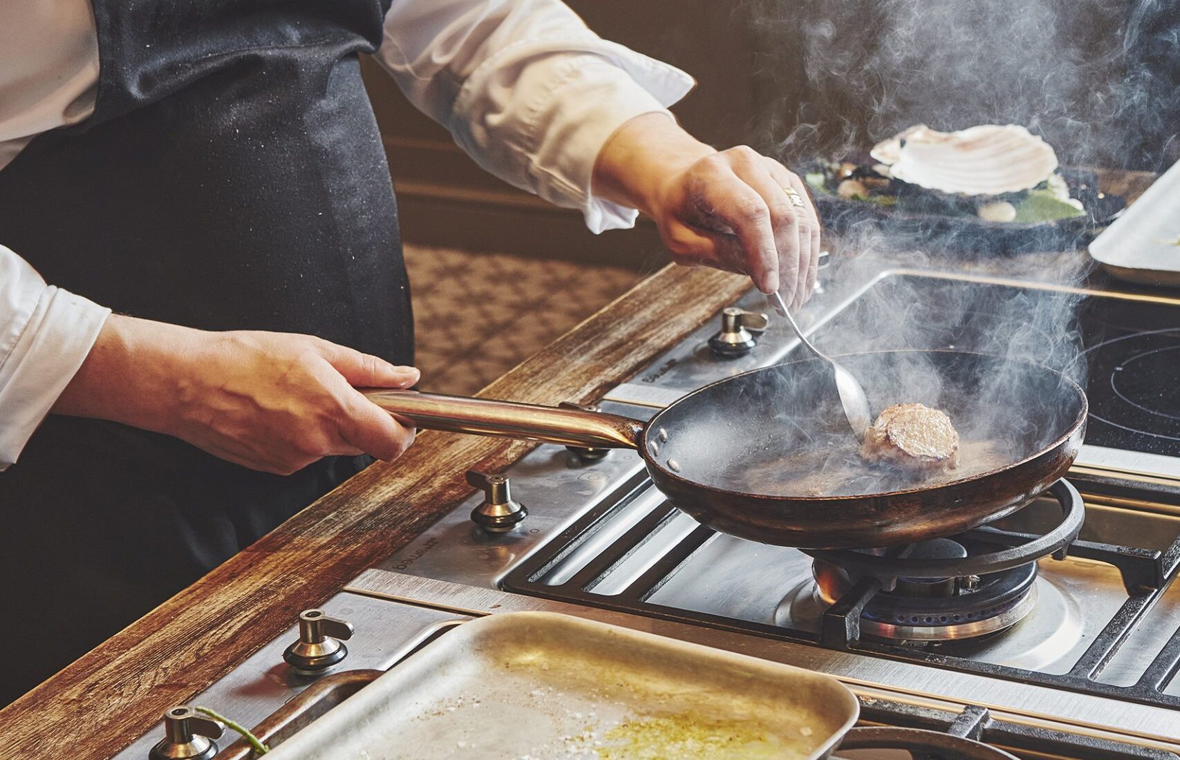 Chef frying a meal